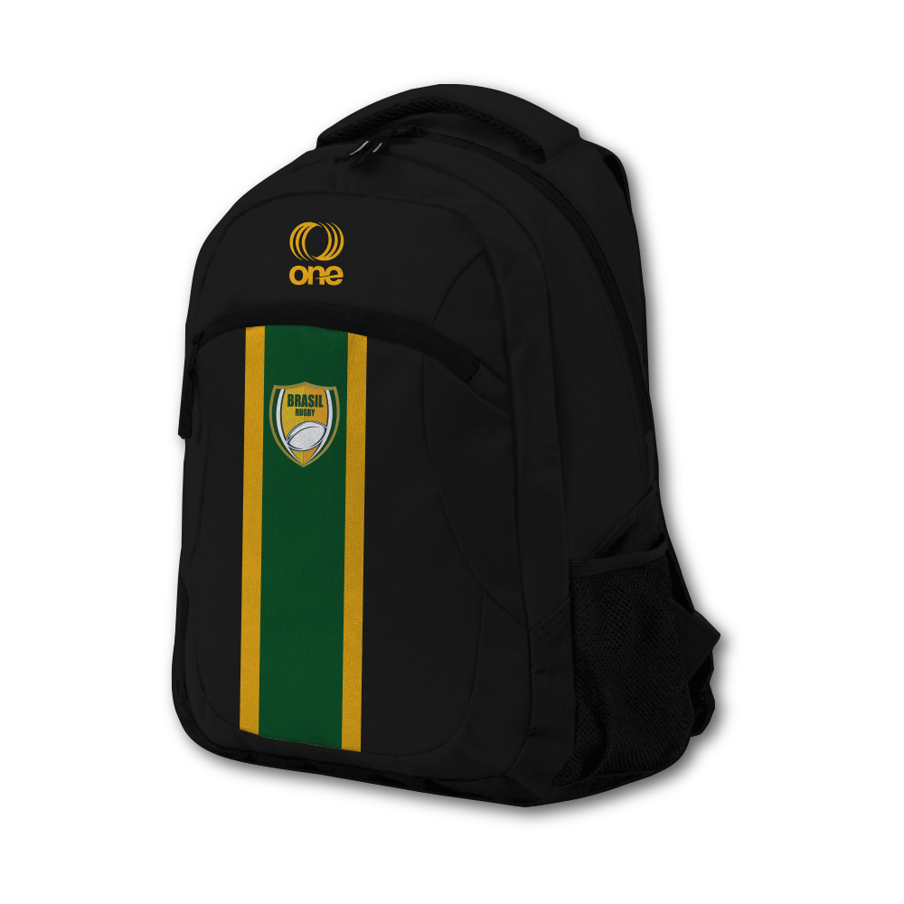 Brazil Rugby Backpack with Mesh Padding and Side Pockets